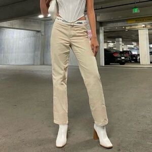 Princess Polly Dava low rise off white cream streetwear straight leg pants